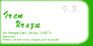 iren urszu business card